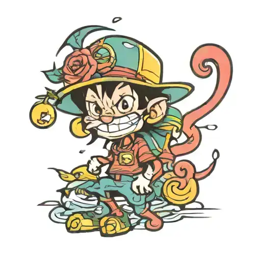 90s cartoon characters tattoo design idea