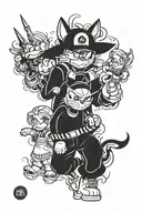 90s cartoon characters tattoo design idea