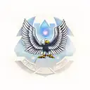 Eagle with Corinthians symbol tattoo design idea