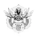 Eagle with Corinthians symbol tattoo design idea