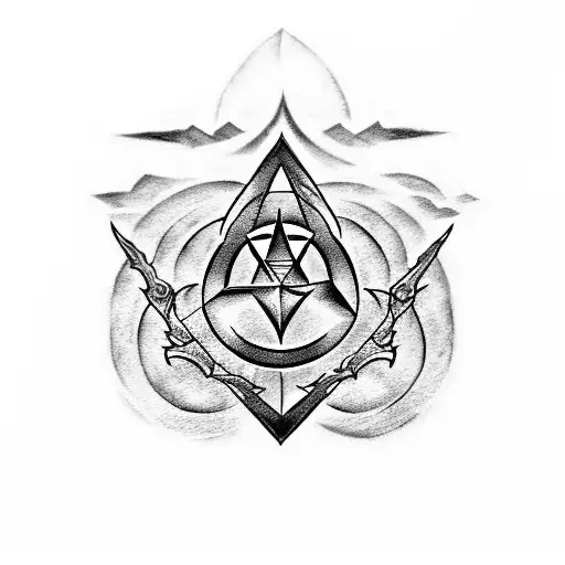 Deathly Hallows, triforce, dragon balls tattoo design idea