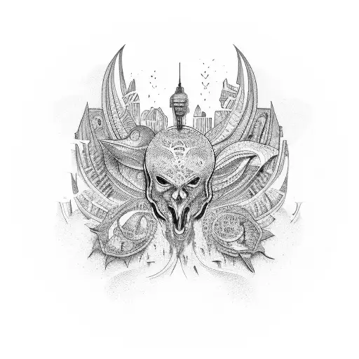 vulva city  tattoo design idea