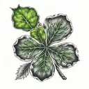 wolve lucky 4 leaf clover tattoo design idea
