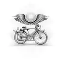 Bicycle with bike chain diamond around it tattoo design idea