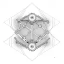 Bicycle with bike chain diamond around it tattoo design idea