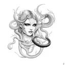 lilith with snake tattoo design idea