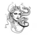 lilith with snake tattoo design idea