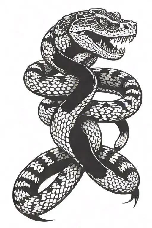 timber rattlesnake celebrating graduation from college tattoo design idea