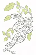 timber rattlesnake hiding in blueberry bush  tattoo design idea