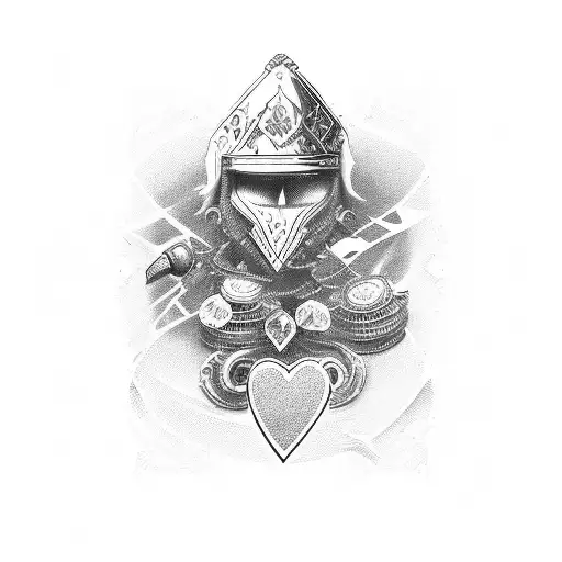 Two cards, Ace of spade and king of hearts  tattoo design idea