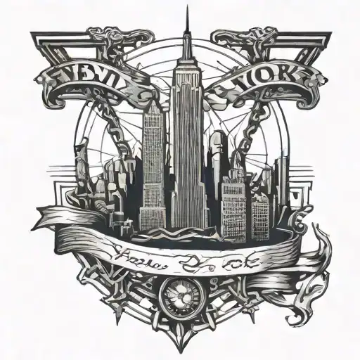 New York hook crossed with a haligen bar tattoo design idea