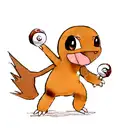 charmander with pokeball tattoo design idea
