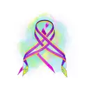breast cancer ribbon tattoo design idea