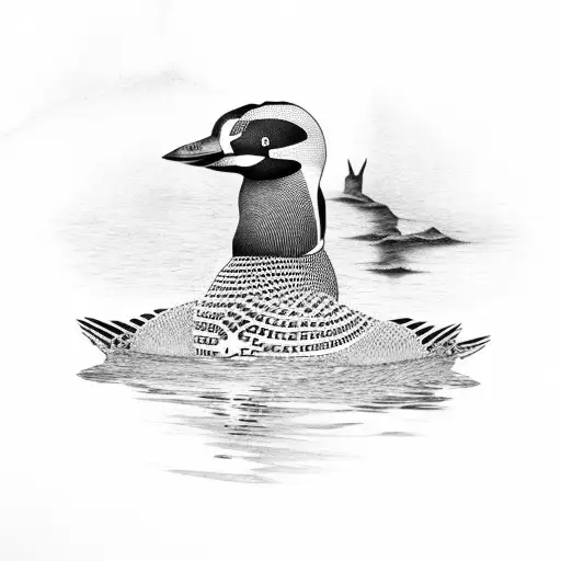 loon on water tattoo design idea