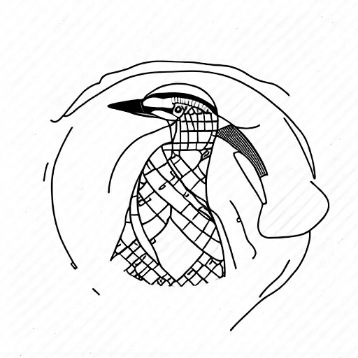 loon in circle tattoo design idea