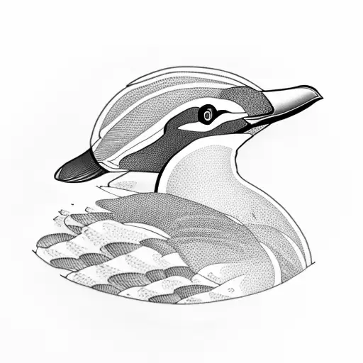 minimalist loon tattoo design idea