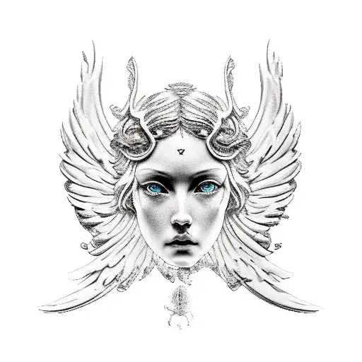 greek mythology renaissance angels tattoo design idea