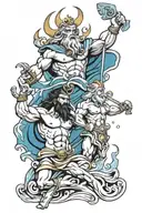 Poseidon and Zeus tattoo design idea