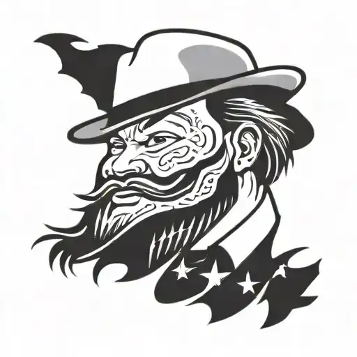 A mashup of Bray Wyatt's wrestling persona with video game aesthetics tattoo design idea