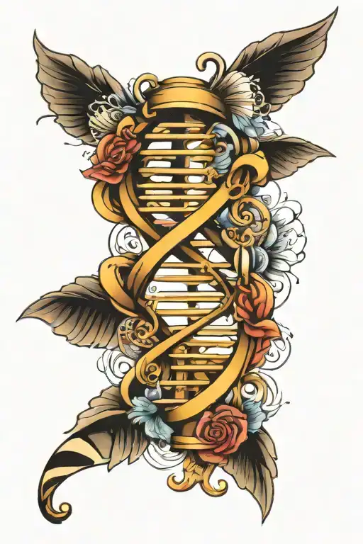 DNA double helix tattoo design idea