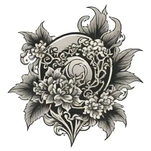 Japanese style shoulder tattoo design idea