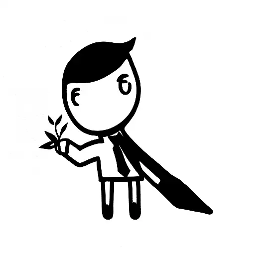 chick with tie and suit tattoo design idea