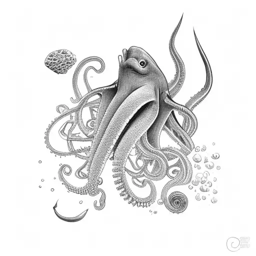 scuba diver, octupus tattoo design idea