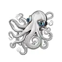 scuba diver with octopus tattoo design idea