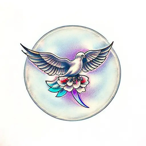 dove, love let go, love swirls jordon tattoo design idea