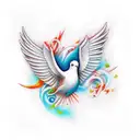 dove, love let go, love swirls jordon tattoo design idea