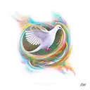 dove, love let go, love swirls jordon tattoo design idea