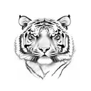 Tiger with a warrior or something related to fighting or MMA tattoo design idea
