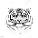 Tiger with a warrior or something related to fighting or MMA tattoo design idea