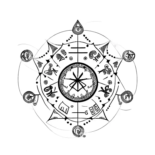 An expertly designed constellation tattoo featuring the zodiac signs of the client's children, with the infinity symbol as a central element tattoo design idea