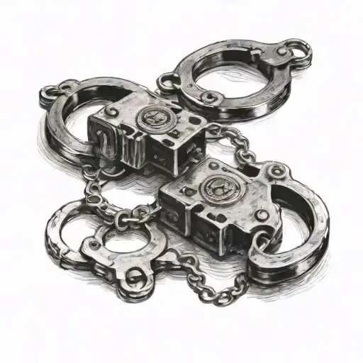police handcuffs   tattoo design idea