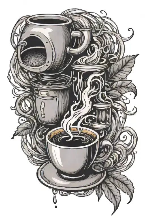 coffee running through my veins tattoo design idea