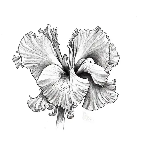 iris and marigold  tattoo design idea