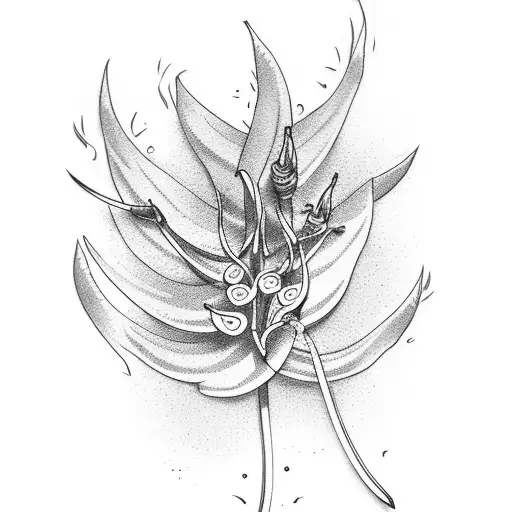 Flame Lily with Carpentry Supplies tattoo design idea