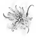 Flame Lily with Carpentry Supplies tattoo design idea