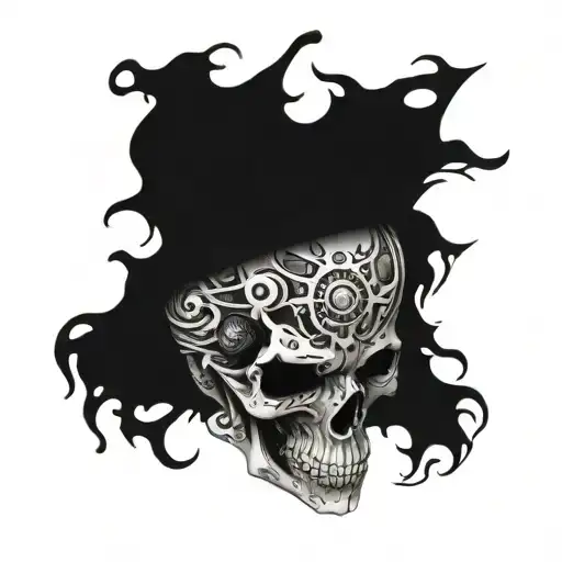 skull adorned tattoo design idea