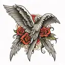 fallen angel wing tattoo design idea
