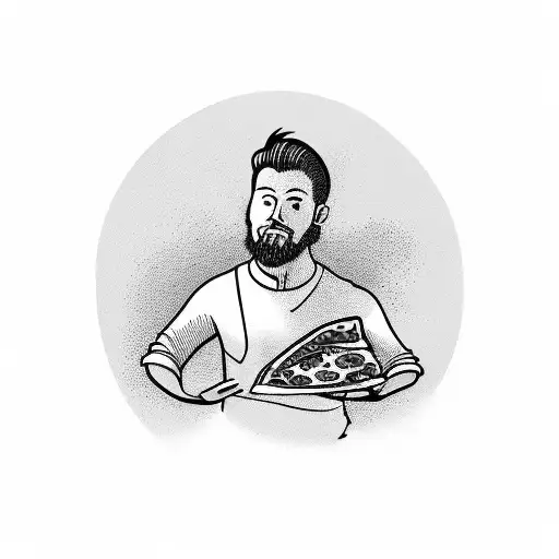 A man cooking pizza tattoo design idea