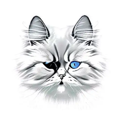 persian cat  tattoo design idea
