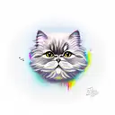 persian cat  tattoo design idea