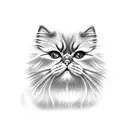 persian cat  tattoo design idea