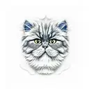 persian cat  tattoo design idea