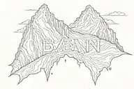the phrase "Even If" written above a mountain ridge outline with "D&C 58:3" written underneath tattoo design idea