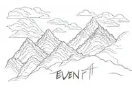 the phrase "Even If" written above a mountain ridge outline with "D&C 58:3" written underneath tattoo design idea