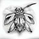 Serbian kosovo warrior bettle tattoo design idea