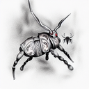 Serbian kosovo warrior bettle tattoo design idea